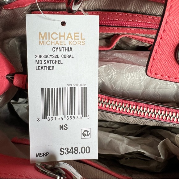 Michael Kors Cynthia Medium Convertible Saffiano Leather Satchel - Picture 9 of 9